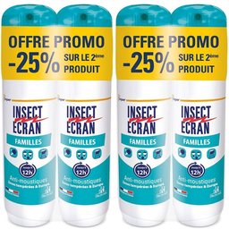 Insect Ecran -Familles - Anti-moustiques - Spray répulsif peau - Protection contre les piqûres de moustiques - Familles - 100 ml Lot de 2 -25%